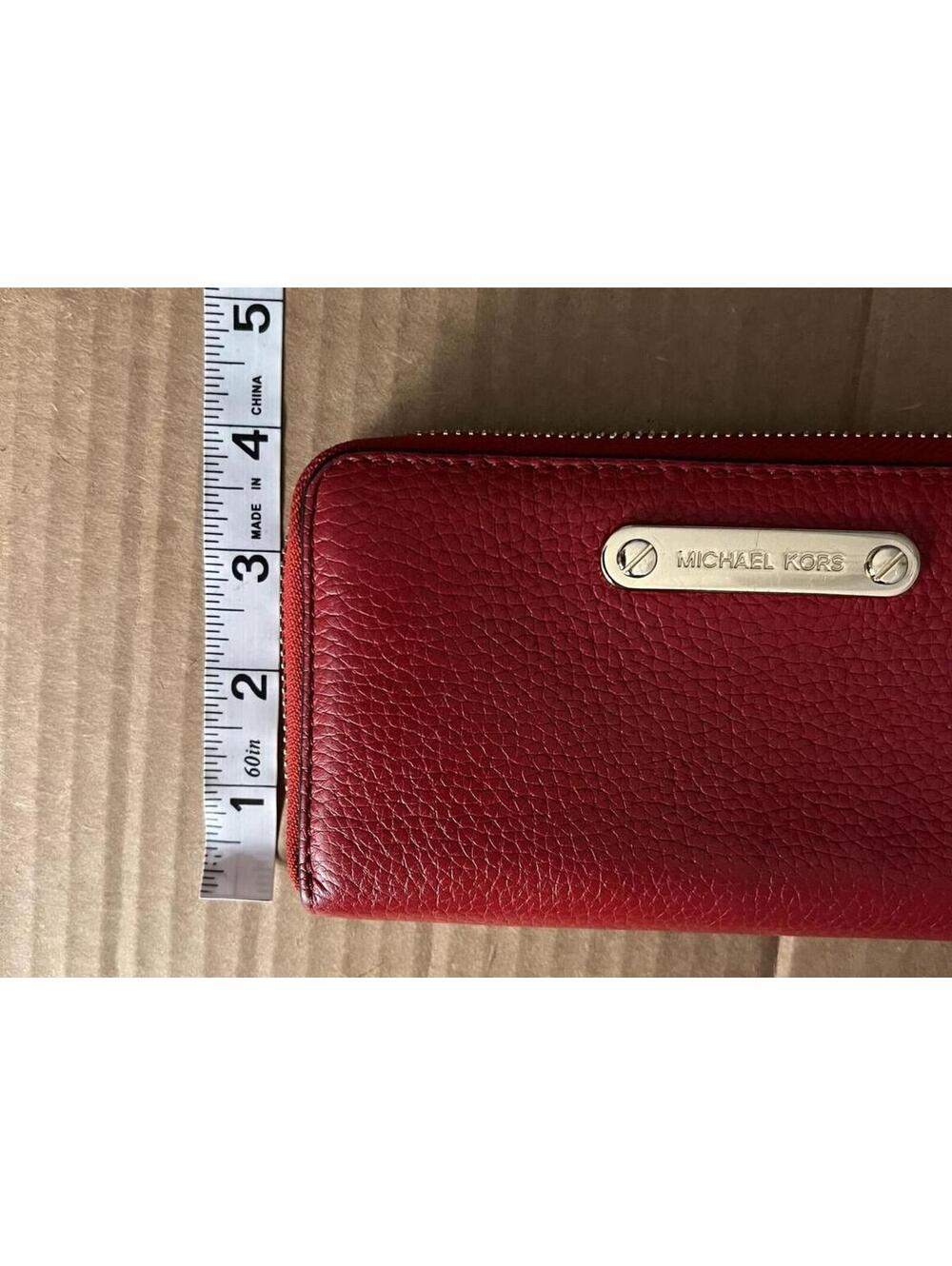 Michael Kors Red Leather Zip Around Wallet - Picture 4 of 9